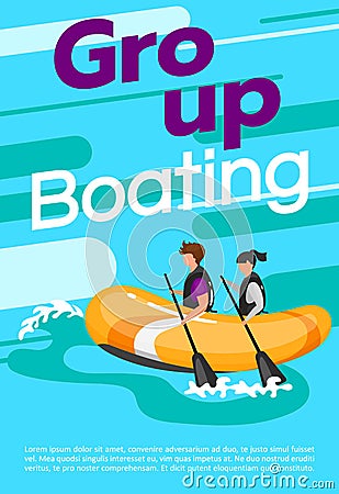 Group boating poster vector template Vector Illustration