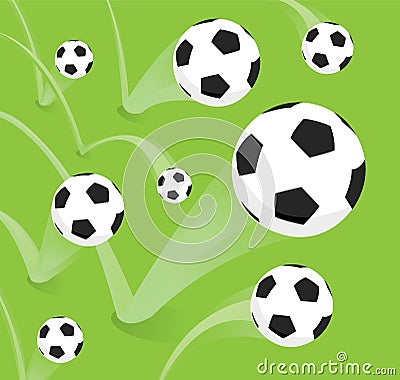 Group of bouncing soccer balls Vector Illustration