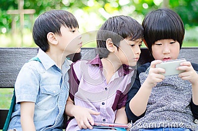 Group of boys friend playing game togethter Stock Photo