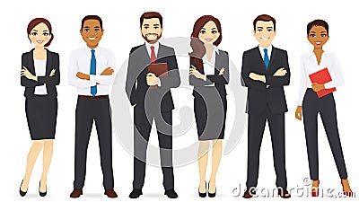 Business team set Vector Illustration