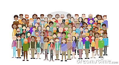Group of Business People Big Crowd Businesspeople Mix Ethnic Diverse Vector Illustration
