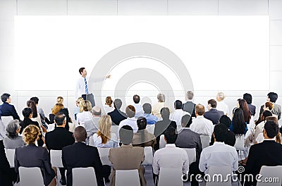 Group of Business People in Business Presentation Stock Photo