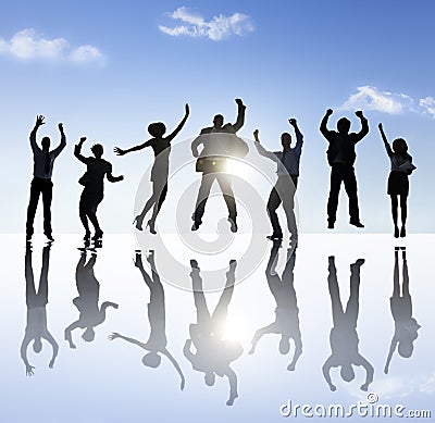 Group of Business People Celebrating Success Concept Stock Photo