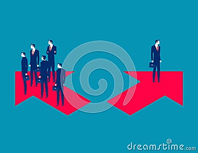 Group of business people choose arrow. Business different choices vector illustration Vector Illustration