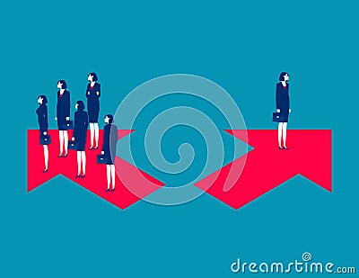 Group of business people choose arrow. Business different choices vector illustration Vector Illustration