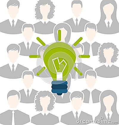 Group of business people gather together Vector Illustration