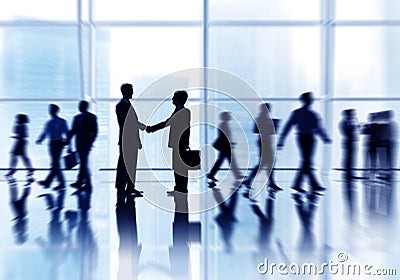 Group of Business People Global Business Greeting Stock Photo