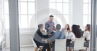 Group of business people having brainstorm meeting Stock Photo