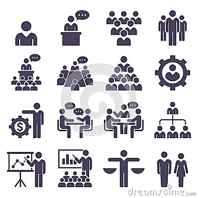 Group of business people icons set. Vector Illustration