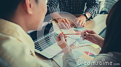 Group of business people meeting with colleagues in meeting room and discussion sales conversation And business trends To increase Stock Photo