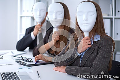 Group of business people at a meeting. Negative concept, Lack of understanding, lack of agreement Stock Photo