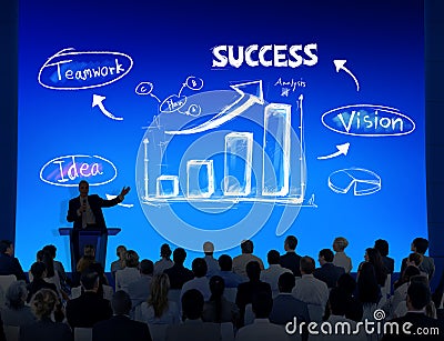 Group of Business People with Presentation Concept Stock Photo