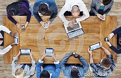 Group of Business People Using Digital Devices Stock Photo