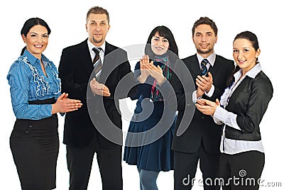 Group of business people walking Stock Photo