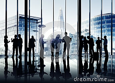 Group Of Business People Working Indoors Stock Photo