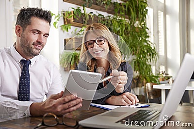 Group of business people working together in the office Stock Photo