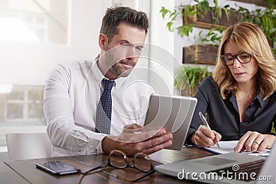 Group of business people working together in the office Stock Photo