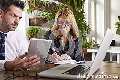 Group of business people working together in the office Stock Photo