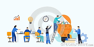 Group Business Team Meeting And Brainstorming Idea Vector Illustration