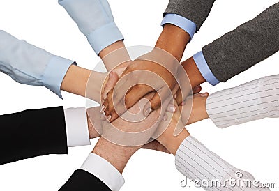 Group of businesspeople celebrating victory Stock Photo