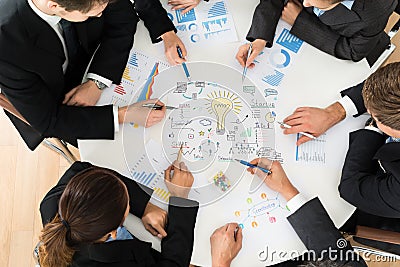 Group of businesspeople planning for startup Stock Photo