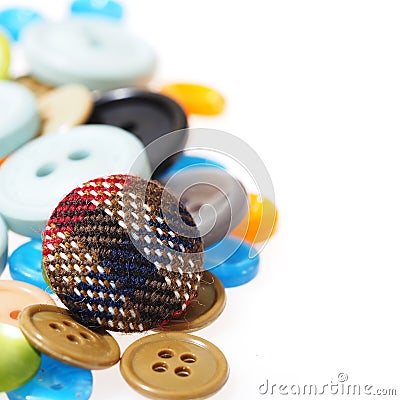 group of button studs isolated on white background Stock Photo