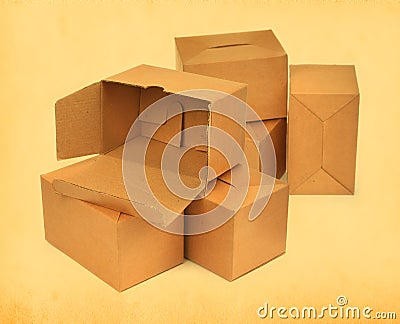 Group of cardboard boxes Stock Photo