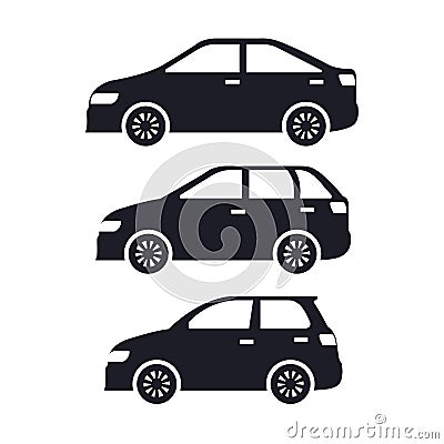 Group of cars sedan icons Vector Illustration