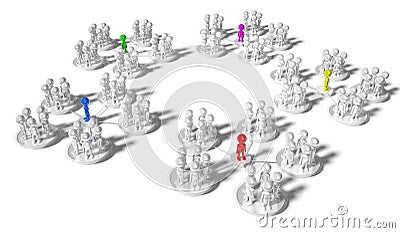 Group of cartoon characters - social networking concept Cartoon Illustration