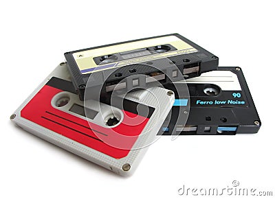 Group of cassette tapes Stock Photo