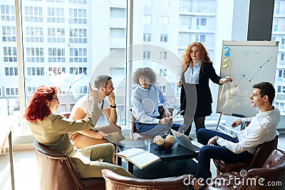 A group of caucasian people at the business conference Stock Photo