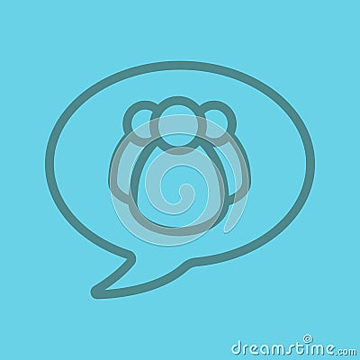 Group chat color linear icon Vector Illustration