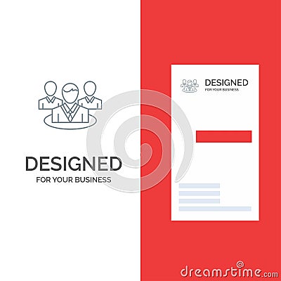 Group, Chat, Gossip, Conversation Grey Logo Design and Business Card Template Vector Illustration