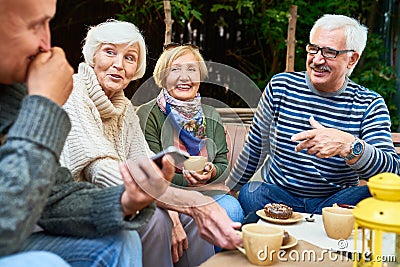 Senior Friends Enjoying Time Outdoors Stock Photo