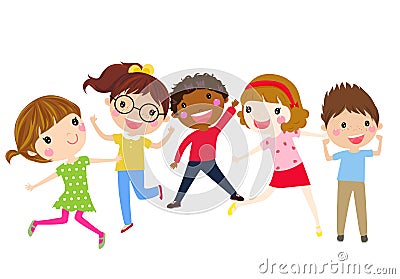 Group of children having fun Vector Illustration