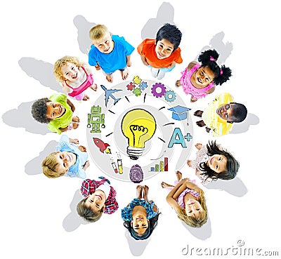 Group of Children and Inspiration Concept Stock Photo