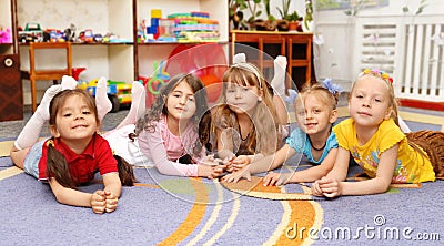 Group of children in a kindergarten Stock Photo