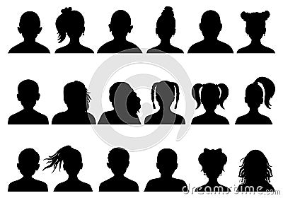 Group of children, silhouette, unrecognizable people. Vector illustration Vector Illustration