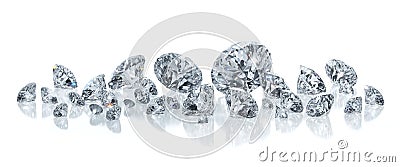 Group of diamonds on a white background Cartoon Illustration