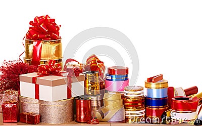 Group of color gift box. Stock Photo