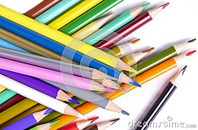 A group colored pencils Stock Photo