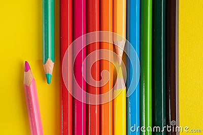 Group colored pencils Stock Photo