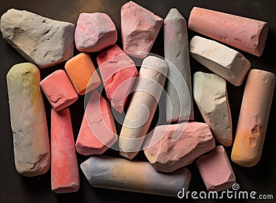 a group of colorful chalks Stock Photo