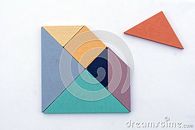 Colorful jigsaws on white background Stock Photo