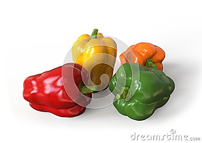 Fresh, healthy, delicious looking bell peppers, in vivid colours Stock Photo