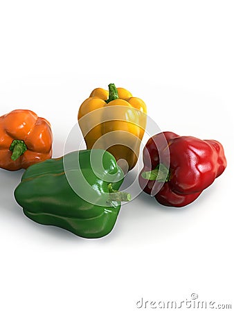 Fresh, healthy, delicious looking bell peppers, in vivid colours Stock Photo