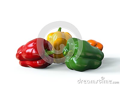 Fresh, healthy, delicious looking bell peppers, in vivid colours Stock Photo