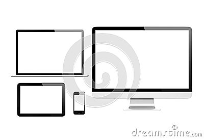 Group of Communication Digital Devices Stock Photo