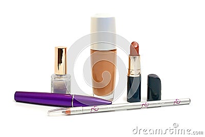 Group cosmetics for woman Stock Photo