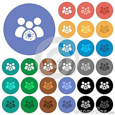 Group covid infection round flat multi colored icons Stock Photo